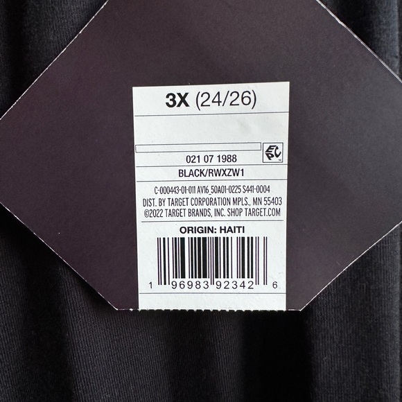 3X (24/26) Women's Plus Size Straight-Leg Stretch Black Leggings Pants - NWT - Picture 2 of 3